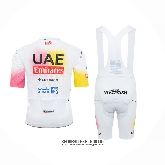 2024 Fahrradbekleidung UAE Rosa Gelb Trikot Kurzarm Und Tragerhose